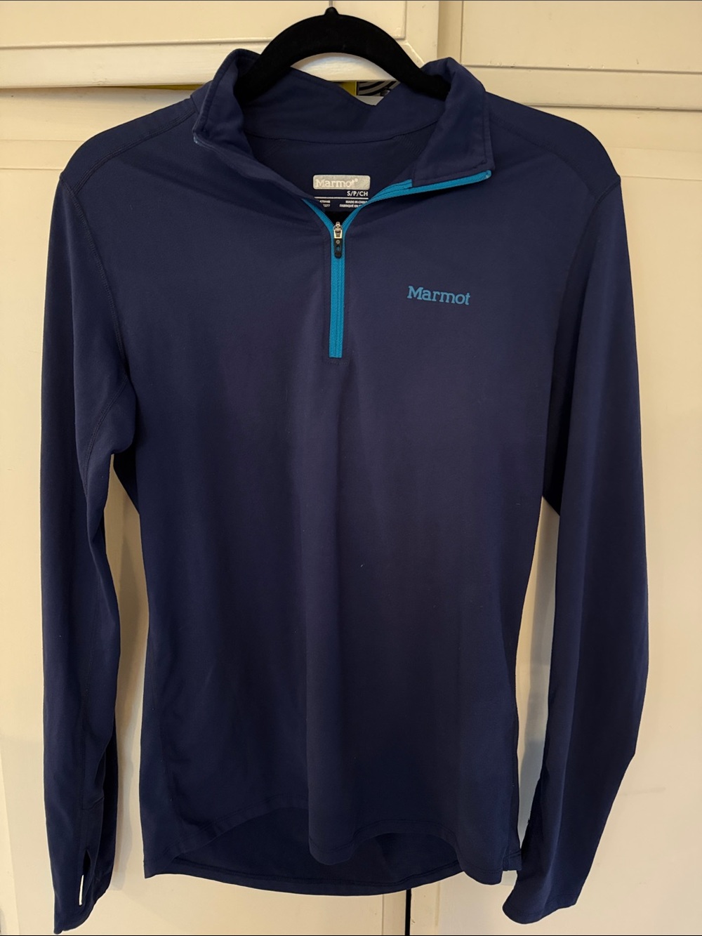 Marmot Men's Navy Half-Zip with Teal Trim